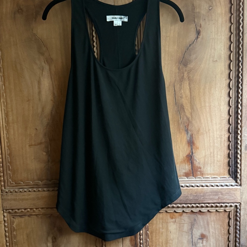 Helmut Lang Black Racerback Flowy Tank